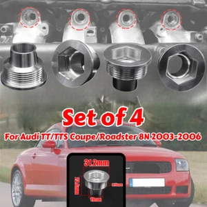 Set 4 Inserti Iniettori Carburante Sedile Coppa Per Audi TT 1.8T 2003-2006 Aggiornamento Alluminio - Foto 1 di 9