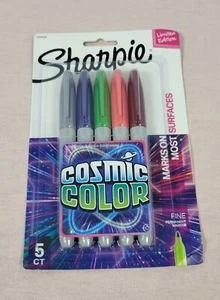Limited Edition Cosmic Color Sharpie 5 Pack Fine Point Permanent Markers New - Picture 1 of 2