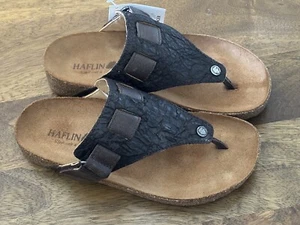 Haflinger Bio July BROWN Slip On Arch Support Sandals US 6 EU 37 - Picture 1 of 4