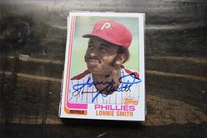 TARJETA AUTOGRAFIADA DE LONNIE SMITH PHILADELPHIA PHILLIES - Imagen 1 de 1