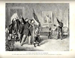 1884 Antique Print = ANTHEM OF GARIBALDI GENOA 1858 = Risorgimento = Old Print - Picture 1 of 1