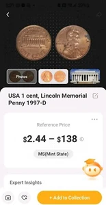 1997 Denver Lincoln Cent With Doubled Die Obverse Ear!! Large Date Errors!! - Picture 1 of 9