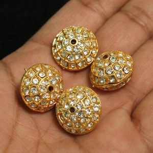 Cuentas espaciadoras Kundan doradas 15x20 mm - Imagen 1 de 8