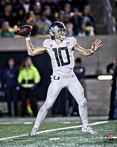 Justin Herbert Oregon Ducks All White Throwing Photograph Cover