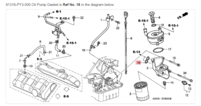 Tubo respirador de junta de bomba de aceite NSX genuino OEM HONDA ACURA ☆ 91318-PY3-000☆ Foto 1 de 4