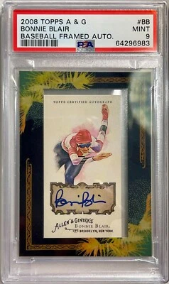 Bonnie Blair 2008 Topps Allen & Ginter Framed Mini Auto #BB PSA MINT 9 POP 2!!!  - Image 1 of 2