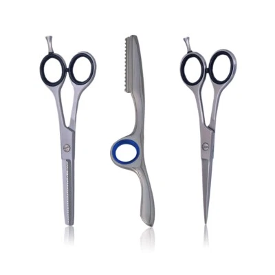 DR-SHAH Profi Friseurscheren Set 3-teilig Haarschere 5,5 Zoll Scharf Haarschneideschere