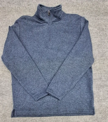 Beverly Hills Polo Club Men's Sz M 1/4 Zip Up Blue Knit Mock Neck Sweater - Image 1 of 4