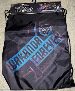 SACO CINCH WAKANDA FOREVER DIAGONAL Black Panther CORDÓN NEGRO NUEVO con ETIQUETAS - Imagen 1 de 21