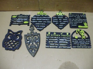 Trivets/colgantes de pared de metal con citas/dichos, hierro fundido y aluminio - Imagen 1 de 9
