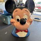 Mickey Mouse Disney Blow Mold Plastic Unbreakable Piggy Coin Bank Head Vtg 1971