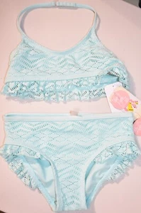 GB Traje de baño para niña Bikini para niña Talla 5 Aqua Crochet - Imagen 1 de 7