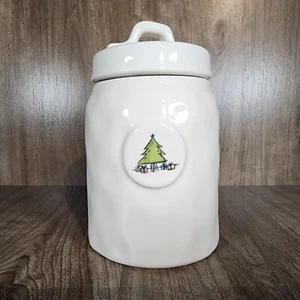 Rae Dunn Magenta Weihnachtsbaum Kanister 6 3/4" (mit Deckel) hoch schöne Grübchen! - Bild 1 von 7