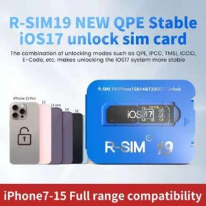 R-SIM19 NEW QPE Stabilna IOS17 Unlock Karta SIM do iPhone 15 Plus 14 13Pro Max 12 - Zdjęcie 1 z 17