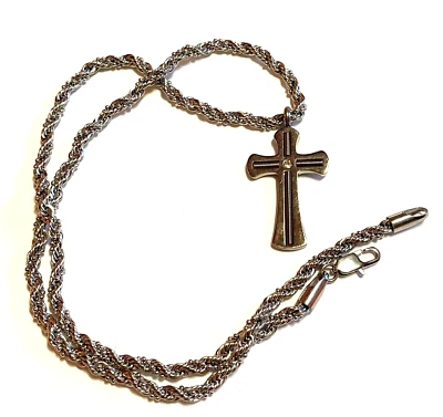 Joyería Michael Anthony Cadena Cuerda Acero Inoxidable 22" Cruz Colgante Foto 1 de 4