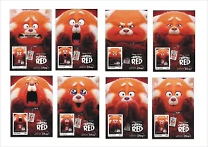 Cartel de película Disney Turning Red 2022 8 hojas de recuerdo dibujos animados sin perforar - Imagen 1 de 1