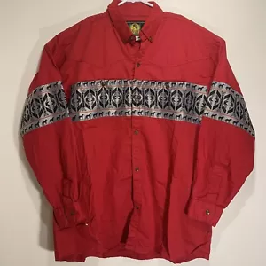 As De Oros Western Rodeo Cowboy Rockabilly Button Up Mens Sz XL - Picture 1 of 7