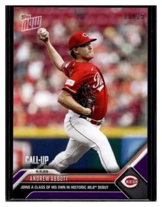 2023 Topps Now #390 Andrew Abbott Purple Parallel Card #d /25 Call-Up - Picture 1 of 2