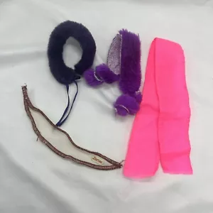 Bundle Of 4 Barbie Scarves Stole Scarf Purple Pink Earth Tone ZX7 - Picture 1 of 5