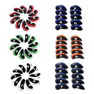 10PCS Waterproof Neoprene Golf Club Iron Head Covers Protector w/ Number Print - Picture 1 of 17