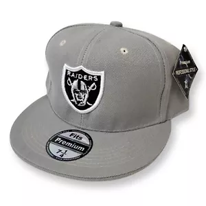 Las Vegas Raiders Gray Professional Style Fitted Hat (Size 7 1/4 ) NFL - NEW - Picture 1 of 7