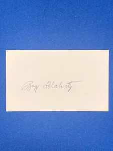 RAY FLAHERTY HOF SIGNED 3x5 INDEX CARD NY GIANTS NFL CHAMPION PSA DNA - Picture 1 of 3