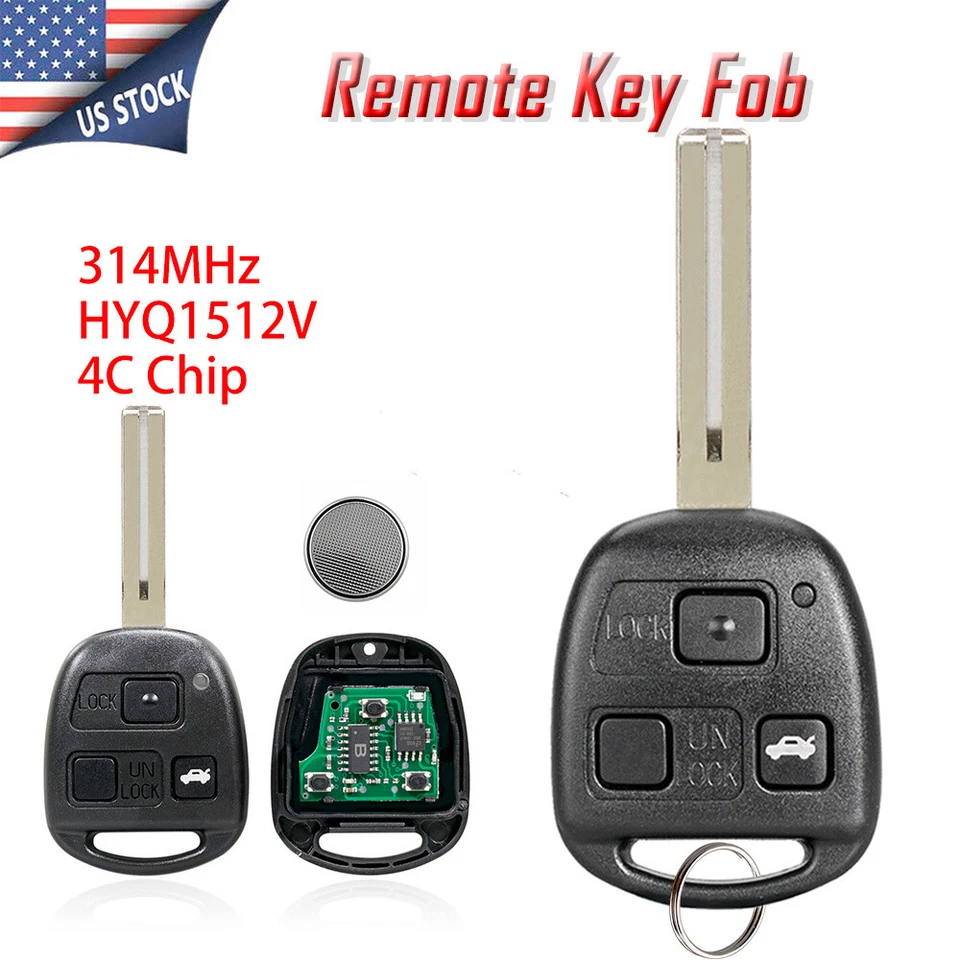 Mando a distancia para 1998 1999 2000 2001 2002 2003 2004 2005 Lexus GS300 + Chip 4C Foto 1 de 4