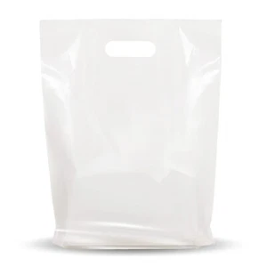 1000 Pack 12" x 15"with 1.25 mil Thick - White Merchandise Plastic Shopping Bags - Picture 1 of 7