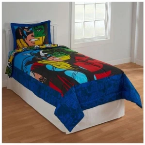 MARVEL HEROS COMICS AVENGERS Cut Up Twin Comforter & Sheet Set - Picture 1 of 1