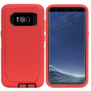 Custodia telefono ibrida antiurto Defender cover per Samsung Galaxy S8 rossa - Foto 1 di 1