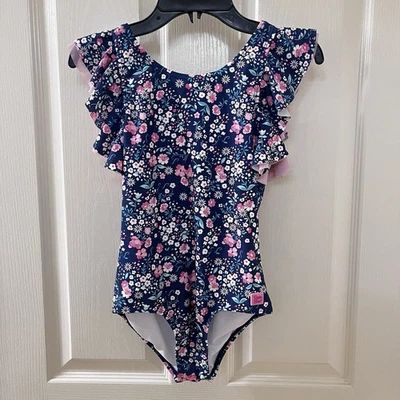 Rufflebutts Butterfly Sleeve One Piece Swimsuit Moonlit Meadow Girls Size 10 - Image 1 of 4