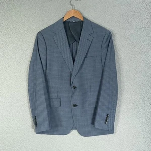 Bonobos Blazer Mens 38 short Blue Gray Check Italian Wool Sports coat READ - Picture 1 of 22