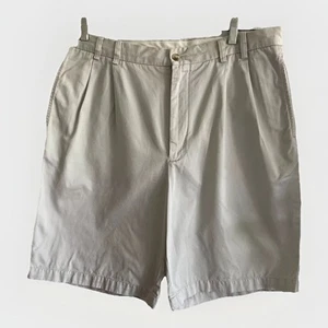 Turnbury Shorts Mens Sz 36 Chino Pleated Khaki 100% Cotton Golf Casual Summer - Picture 1 of 6