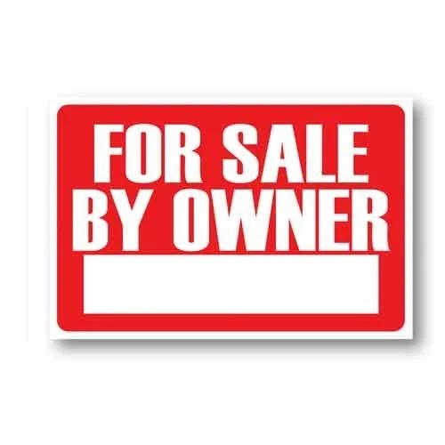 Sello y letrero de EE. UU. A LA VENTA POR EL PROPIETARIO letrero 8"x12" rojo blanco casa rodante auto motocicleta Foto 1 de 1