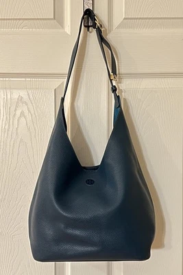 Tory Burch Perry Turquoise Leather Small Crossbody Hobo Bag - Image 1 of 4