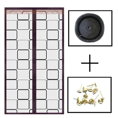 Cortina de puerta de aislamiento térmico magnético cálida para puerta de invierno viento y frío  Foto 1 de 4