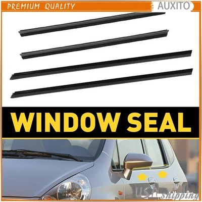 Ajuste para 08 2009-2013 Honda Fit Jazz 4 piezas cinturón de puerta tira climática moldura sello Y Foto 1 de 4