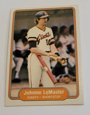 1982 Johnnie LeMaster Card #393 Fleer San Francisco Giants MLB Baseball - Image 1 of 3