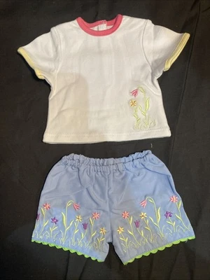 "American Girl 18"" Conjunto Blanco Top Azul Pantalones Cortos 431" Foto 1 de 4