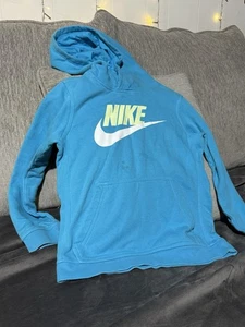 Nike Youth Medium Blue Hoodie Sweatshirt Sportswear Pullover - Picture 1 of 4