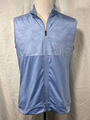 Chaleco de golf PUMA Volition America para hombre medio azul camuflaje cremallera completa sin mangas Foto 1 de 4