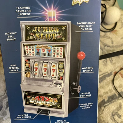 15" Jumbo Slot Machine Lucky Sevens Casino Coin Bank Winning Light & Sound - Image 1 of 2