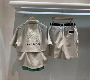 Conjunto de chaqueta y pantalones cortos con capucha y cremallera completa M〜XXL blanca chaqueta de golf Malbon 2025 para hombre - Imagen 1 de 2