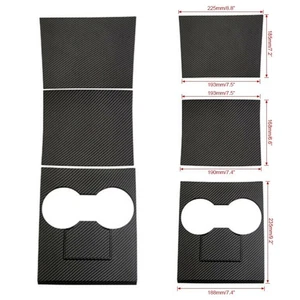 3x For 2017-2020 Tesla Model 3 Carbon Fiber Central Console Trim Hard Cover Trim - Foto 1 di 6