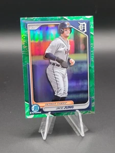 Jace Jung 2024 Topps Bowman Baseball BCP-5 Chrome Green Lunar Glow Parallel - Picture 1 of 2