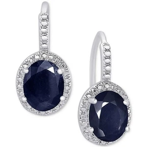 6 ct Simulated Birthstones Solid Sterling Silver Leverback Drop Dangle Earrings - Picture 1 of 8