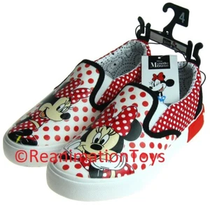 Disney Minnie Mouse Girl's Sneakers Slip On Low Top Shoes Polka Dot Size 4 New - Picture 1 of 5