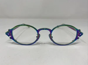 JGM975597-07 44-23-142 Peacock Rainbow Metal Full Rim Eyeglasses Frame YD37 - Picture 1 of 8