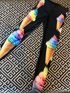 NWOT Terez Girls Ice Cream Leggings. Size Medium Or 10/12 - Picture 1 of 4