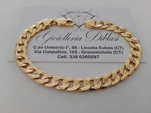 BRACCIALE Uomo Donna Unisex ORO GIALLO 18 Karati 750/1000 Maglia Catena GRUMETTA - Imagen 1 de 9